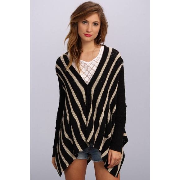 Free people circle back striped cardigan cream - Picture 2 of 9